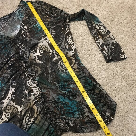 Vintage Canadian Conrad C Paisley Damask Ruffled Top - Picture 15 of 16